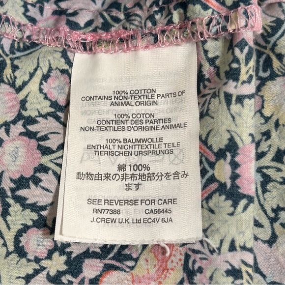 J. Crew Liberty Art Fabrics Strawberry Thief Peony Penny Birds Top - Picture 5 of 10
